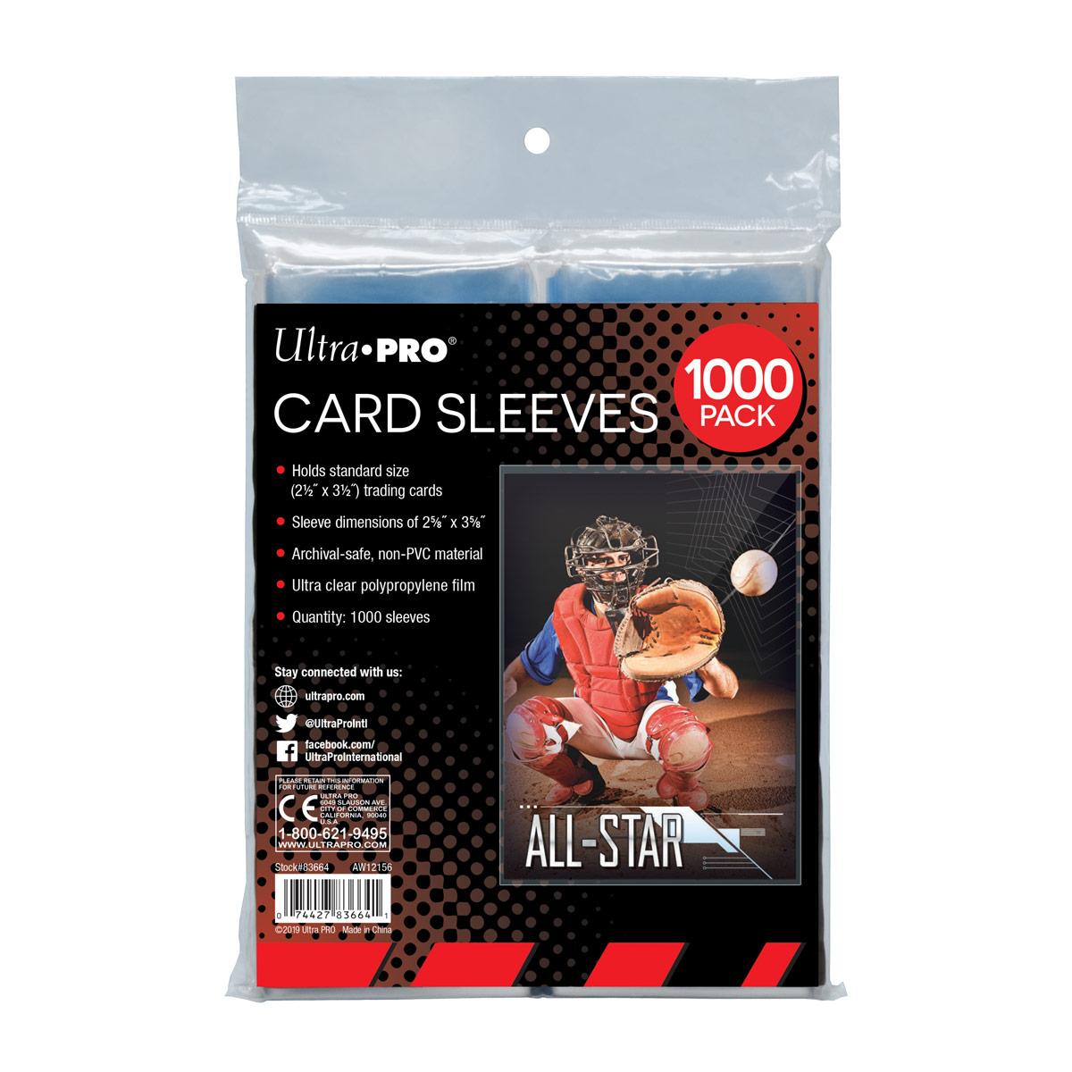 Ultra Pro Clear Card Sleeves – 1000 Stück, Standardgröße, transparente Polypropylen-Hüllen im Retail Pack.